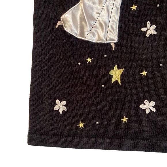 Vintage Blair Christmas Sweater Vest Angels Hope Believe Women Size Large - Picture 6 of 11
